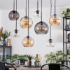 Koyoto Lampadario a sospensione, Lampada a sfera, Lampada a sospensione Ambrato, Chiaro, Grigio fumo, 8-Luci