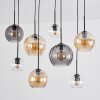Koyoto Lampadario a sospensione, Lampada a sfera, Lampada a sospensione Ambrato, Chiaro, Grigio fumo, 8-Luci