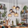 Koyoto Lampadario a sospensione, Lampada a sfera, Lampada a sospensione Ambrato, Chiaro, Grigio fumo, 6-Luci