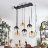 Koyoto Lampadario a sospensione, Lampada a sfera, Lampada a sospensione Ambrato, Chiaro, Grigio fumo, 6-Luci