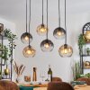 Koyoto Lampadario a sospensione, Lampada a sfera, Lampada a sospensione Ambrato, Chiaro, Grigio fumo, 6-Luci