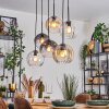 Koyoto Lampadario a sospensione, Lampada a sfera, Lampada a sospensione Ambrato, Chiaro, Grigio fumo, 6-Luci