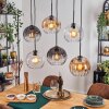 Koyoto Lampadario a sospensione, Lampada a sfera, Lampada a sospensione Ambrato, Chiaro, Grigio fumo, 6-Luci