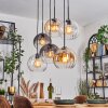 Koyoto Lampadario a sospensione, Lampada a sfera, Lampada a sospensione Ambrato, Chiaro, Grigio fumo, 6-Luci