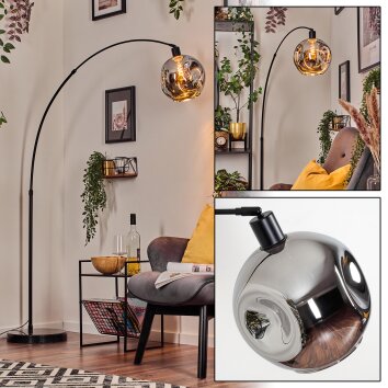 Ripoll Lampada a sfera, Lampada da terra, Lampade ad arco Nero, 1-Luce