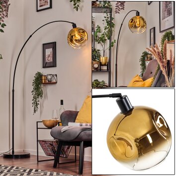 Ripoll Lampada a sfera, Lampada da terra, Lampade ad arco Nero, 1-Luce