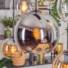 Koyoto Lampadario a sospensione, Lampada a sfera, Lampada a sospensione Ambrato, Cromo, Chiaro, Grigio fumo, 6-Luci