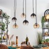 Koyoto Lampadario a sospensione, Lampada a sfera, Lampada a sospensione Ambrato, Chiaro, Grigio fumo, 6-Luci