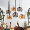 Koyoto Lampadario a sospensione, Lampada a sfera, Lampada a sospensione Ambrato, Grigio fumo, 6-Luci