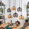 Koyoto Lampadario a sospensione, Lampada a sfera, Lampada a sospensione Ambrato, Grigio fumo, 6-Luci