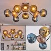 Koyoto Plafoniera, Lampada a sfera 85 cm Blu, Oro, Ramato, 10-Luci