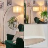 Bassagoda Lampada da terra, Lampade ad arco Nichel opaco, Nero, 1-Luce, Paralume in tessuto