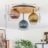 Koyoto Plafoniera, Lampada a sfera Écru, Nero, 3-Luci