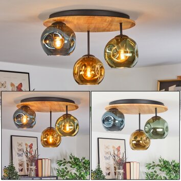 Ripoll Plafoniera, Lampada a sfera Écru, Nero, 3-Luci