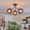 Koyoto Plafoniera, Lampada a sfera Grigio fumo, 3-Luci