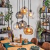 Koyoto Lampadario a sospensione, Lampada a sfera, Lampada a sospensione Ambrato, Chiaro, Grigio fumo, 6-Luci
