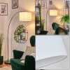Bassagoda Lampada da terra, Lampade ad arco Cromo, Nero, 1-Luce, Paralume in tessuto