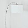 Bassagoda Lampada da terra, Lampade ad arco Cromo, Nero, 1-Luce, Paralume in tessuto