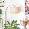 Bongal Lampada da terra, Lampade ad arco Nichel opaco, Nero, 1-Luce, Paralume in tessuto