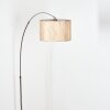 Bongal Lampada da terra, Lampade ad arco Nichel opaco, Nero, 1-Luce, Paralume in tessuto