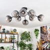 Koyoto Plafoniera, Lampada a sfera 85 cm Chiaro, Grigio fumo, 8-Luci
