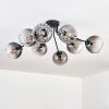 Koyoto Plafoniera, Lampada a sfera 85 cm Chiaro, Grigio fumo, 8-Luci