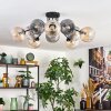 Koyoto Plafoniera, Lampada a sfera 81 cm Ambrato, Chiaro, Grigio fumo, 10-Luci
