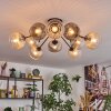 Koyoto Plafoniera, Lampada a sfera 81 cm Ambrato, Chiaro, Grigio fumo, 10-Luci