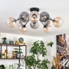 Koyoto Plafoniera, Lampada a sfera 81 cm Ambrato, Chiaro, Grigio fumo, 10-Luci