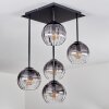 Koyoto Plafoniera, Lampada a sfera Chiaro, Grigio fumo, 5-Luci