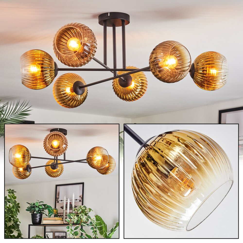 Koyoto Plafoniera, Lampada a sfera 78 cm Oro, Chiaro, 6-Luci main product photo