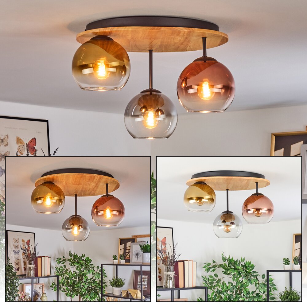 Koyoto Plafoniera, Lampada a sfera Écru, Nero, 3-Luci main product photo