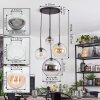 Koyoto Lampadario a sospensione, Lampada a sfera, Lampada a sospensione a cluster 35 cm Ambrato, Cromo, Chiaro, Grigio fumo, 4-Luci