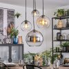 Koyoto Lampadario a sospensione, Lampada a sfera, Lampada a sospensione a cluster 35 cm Ambrato, Cromo, Chiaro, Grigio fumo, 4-Luci