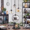 Koyoto Lampadario a sospensione, Lampada a sfera, Lampada a sospensione a cluster 35 cm Ambrato, Cromo, Chiaro, Grigio fumo, 4-Luci