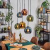 Koyoto Lampadario a sospensione, Lampada a sfera, Lampada a sospensione Blu, Oro, Verde, Ramato, 6-Luci
