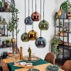 Koyoto Lampadario a sospensione, Lampada a sfera, Lampada a sospensione Blu, Oro, Verde, Ramato, 6-Luci