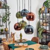 Koyoto Lampadario a sospensione, Lampada a sfera, Lampada a sospensione Blu, Verde, Ramato, 6-Luci