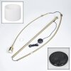 Bassagoda Lampada da terra, Lampade ad arco Ottone, Nero, 1-Luce, Paralume in tessuto