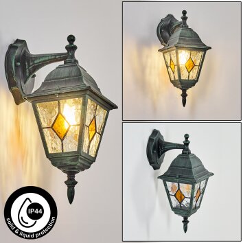 Naofe Lampada da parete per esterno, Applique Verde, Nero, 1-Luce