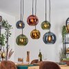 Koyoto Lampadario a sospensione, Lampada a sfera, Lampada a sospensione Blu, Oro, Verde, Ramato, 6-Luci