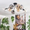 Koyoto Plafoniera, Lampada a sfera 85 cm Ambrato, Chiaro, Grigio fumo, 8-Luci