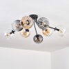 Koyoto Plafoniera, Lampada a sfera 85 cm Ambrato, Chiaro, Grigio fumo, 8-Luci