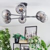 Koyoto Plafoniera, Lampada a sfera 78 cm Chiaro, Grigio fumo, 6-Luci