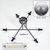 Koyoto Plafoniera, Lampada a sfera 78 cm Chiaro, Grigio fumo, 6-Luci