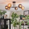Koyoto Plafoniera, Lampada a sfera 78 cm Ambrato, Grigio fumo, 6-Luci