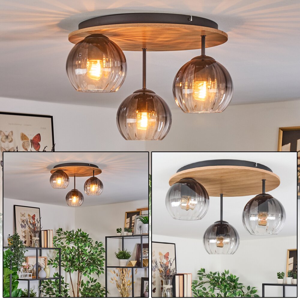 Koyoto Plafoniera, Lampada a sfera Écru, Nero, 3-Luci main product photo