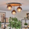 Koyoto Plafoniera, Lampada a sfera Écru, Nero, 3-Luci