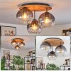 Koyoto Plafoniera, Lampada a sfera Écru, Nero, 3-Luci