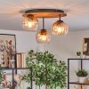 Koyoto Plafoniera, Lampada a sfera Écru, Nero, 3-Luci